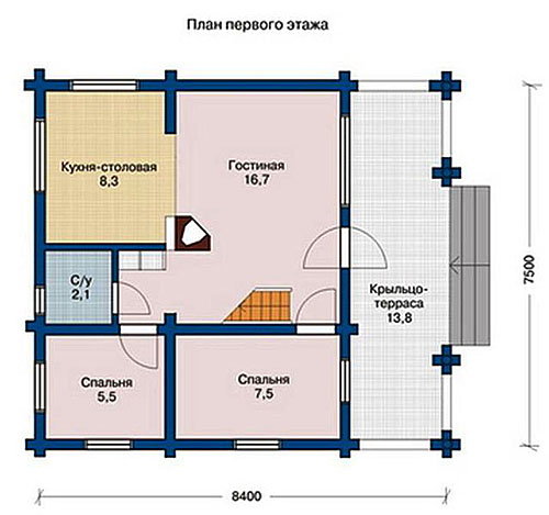 Оптима: строительство дома из бруса 7,8 х 8,8: проект под ключ, цены, фото, отзывы