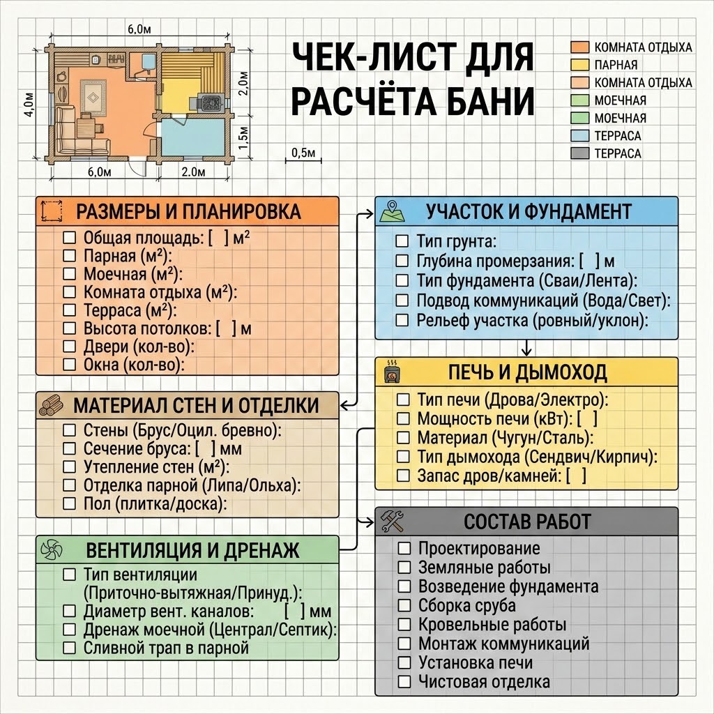 Этапы выбора проекта бани