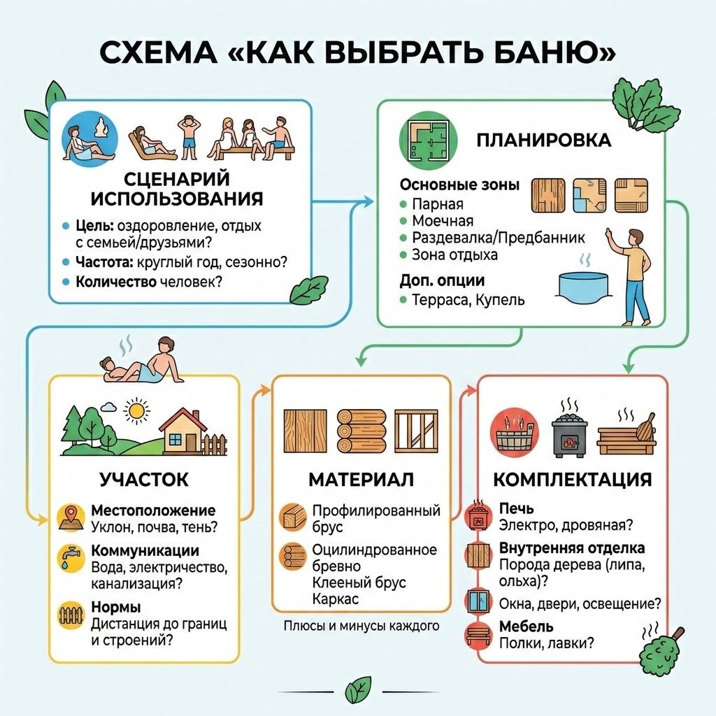 Варианты планировки и использования бани